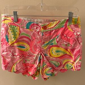 Lilly Pulitzer Pink and Yellow High Waist Shorts